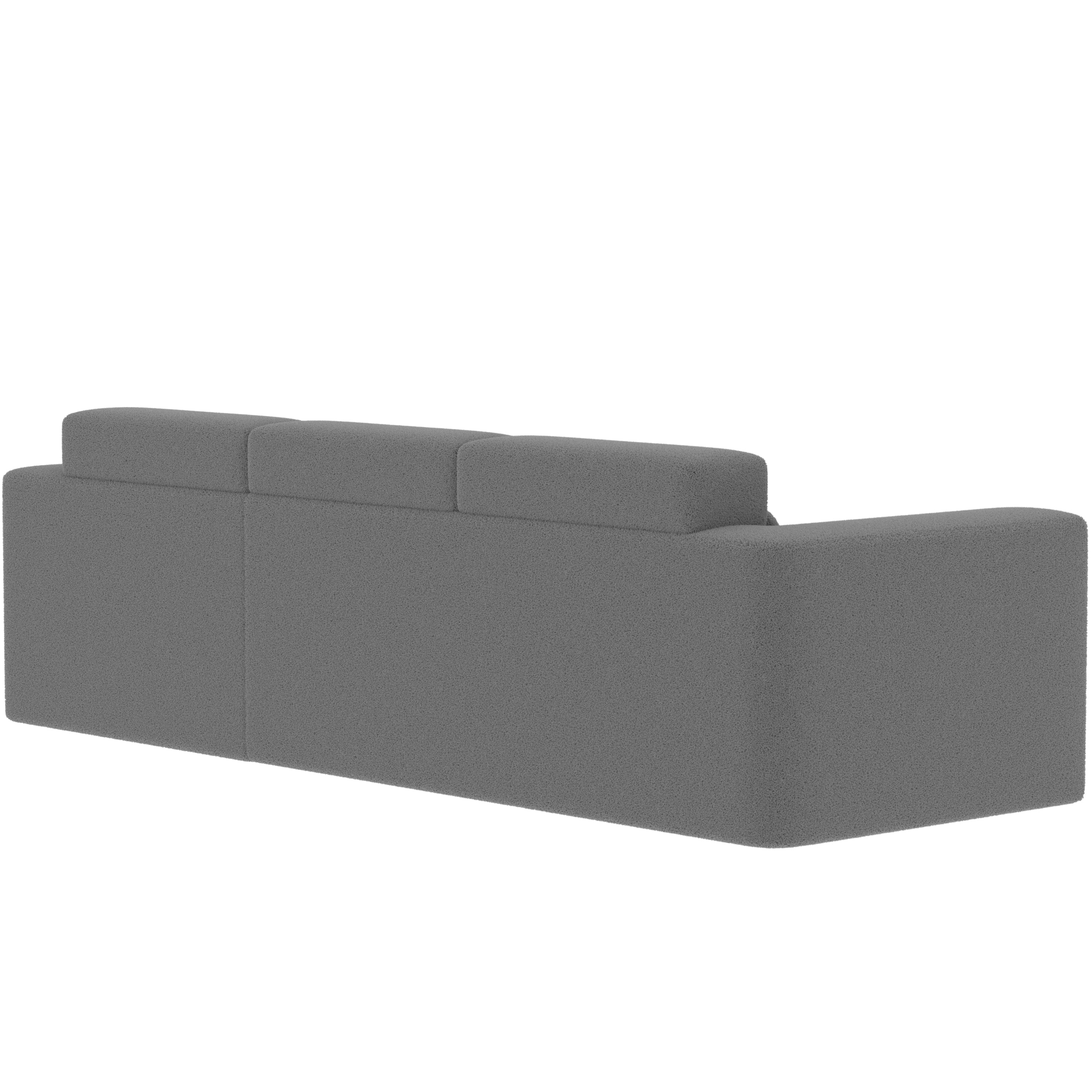 109'' Modern Modular Sectional Sofa, Teddy Fabric L Shaped Couch, 3 Seat Corner Sofa Couch, Modern Upholstered Couch with Chaise & Pillows for Living Room Apartment, No Assembly Required