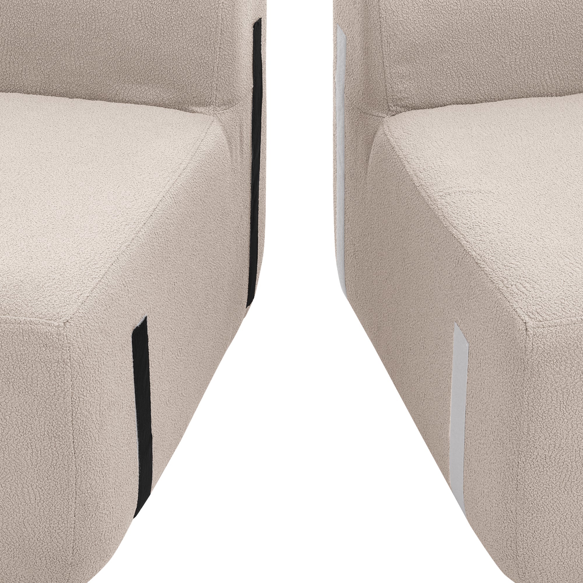 Curved Modular Sectional Sofa in Lamb's Wool Fabric, Modern Minimalist Style, Compressed (No Assembly Required), Comfy for Living Room & Bedroom - Brown