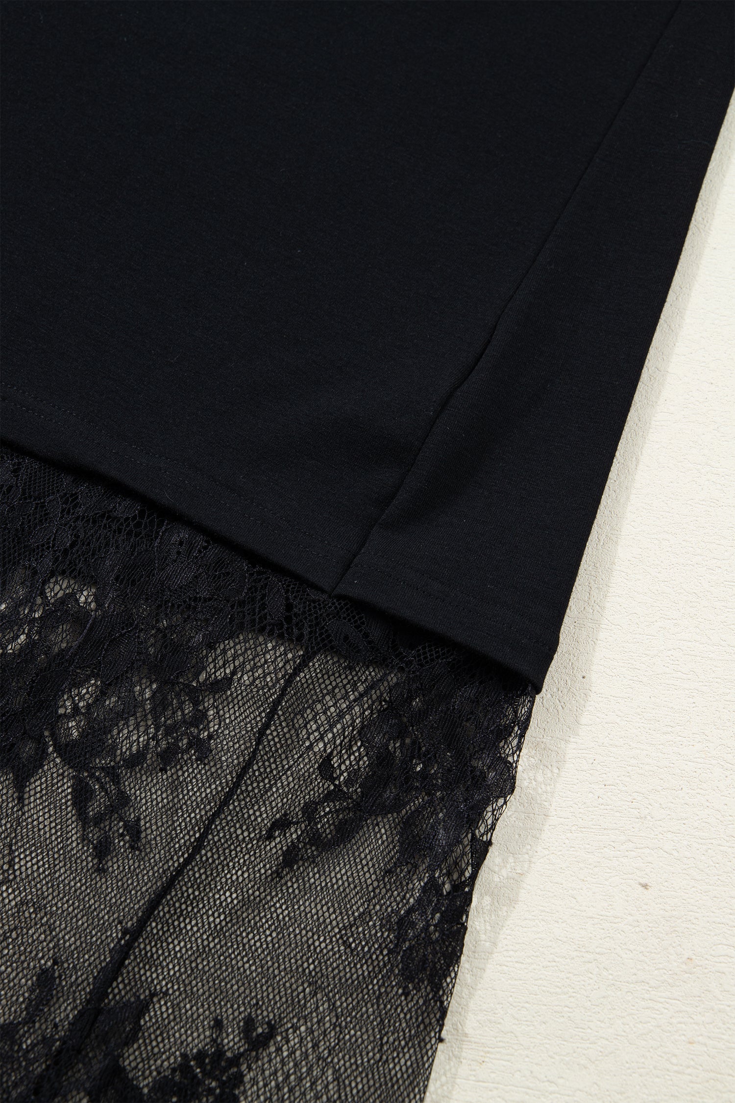 Solid Lace Patchwork Short Sleeve Maxi Dress
