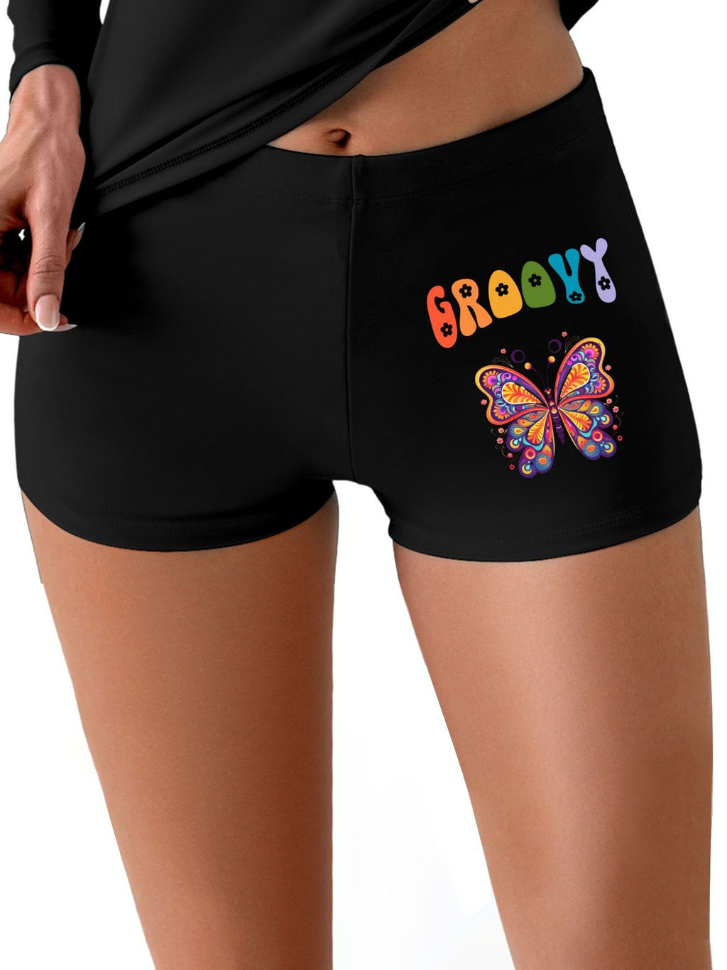 Groovy Butterfly Boxer Briefs Boy Shorts for Women (Made in USA)