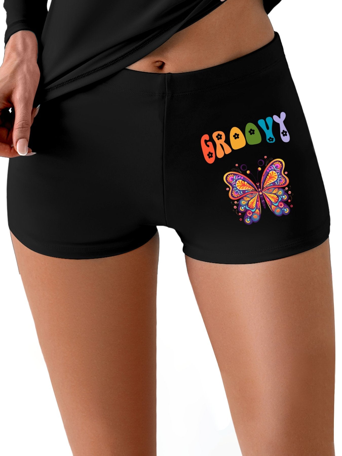 Groovy Butterfly Boxer Briefs Boy Shorts for Women (Made in USA)