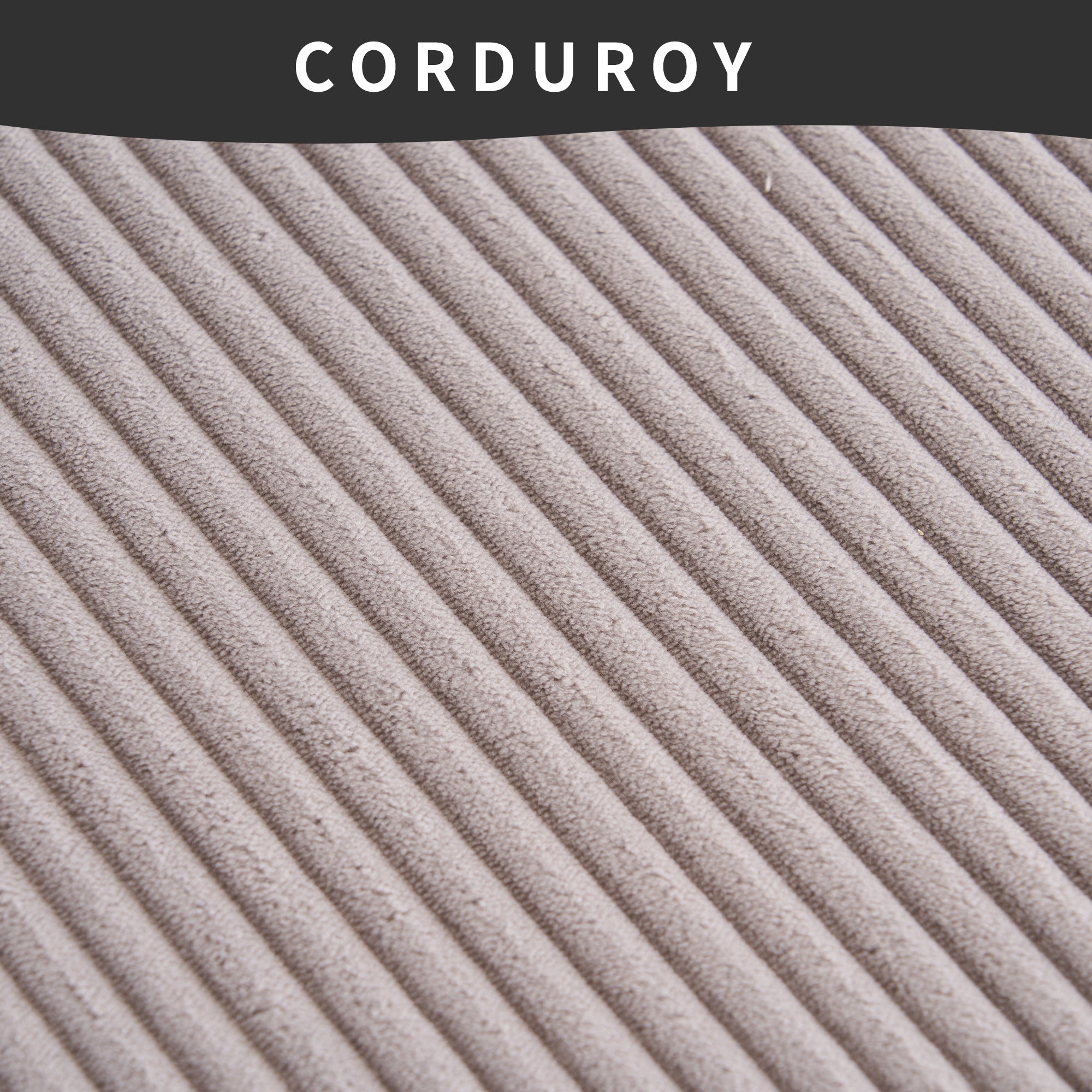 LY-023 LIGHT GREY COMPRESSION SOFA: Combining chaise longue with 3-seater, Corduroy Fabric, full sponge compression sofa,combined sofa with 4 pillows for living/ Home Furniture/ Apartment