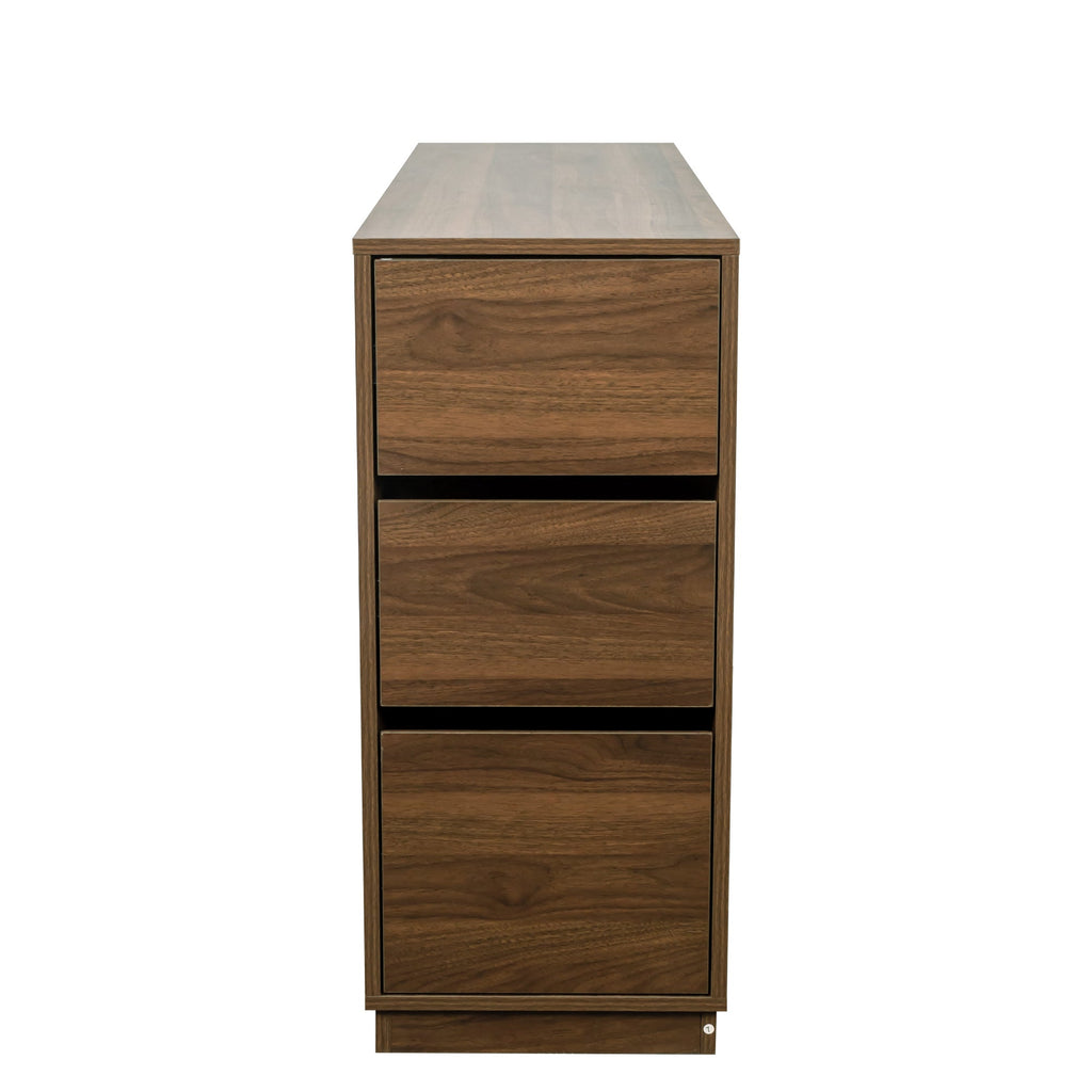 Kitchen Sideboard, Small  Countertop Organizer, Tabletop Cabinet with 2 Glass Sliding Door,3 Side Drawers & 1 small display shelves, Counter Cabinet for Kitchen, Living Room, Dinning Area