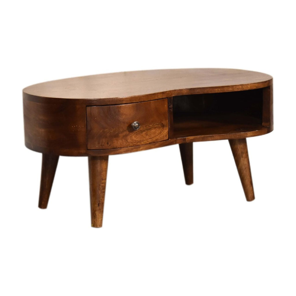 Wave Coffee Table With 1 Drawer