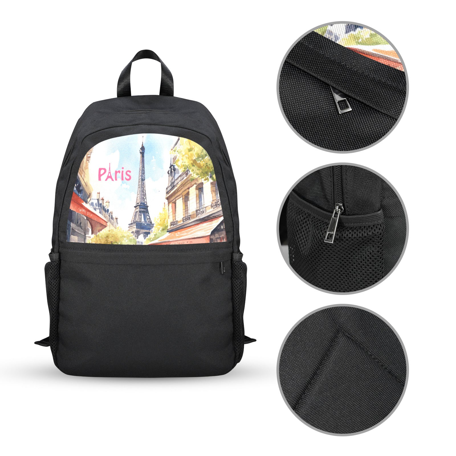 Eiffel Tower in Paris Casual Backpack | Upper Part Printing