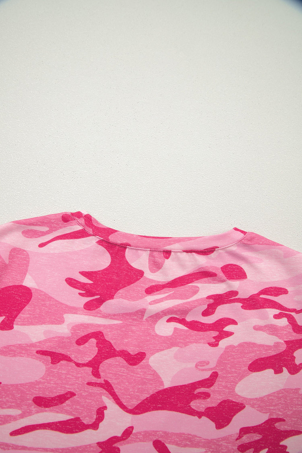 Camo Short Sleeve Crew Neck T-Shirt