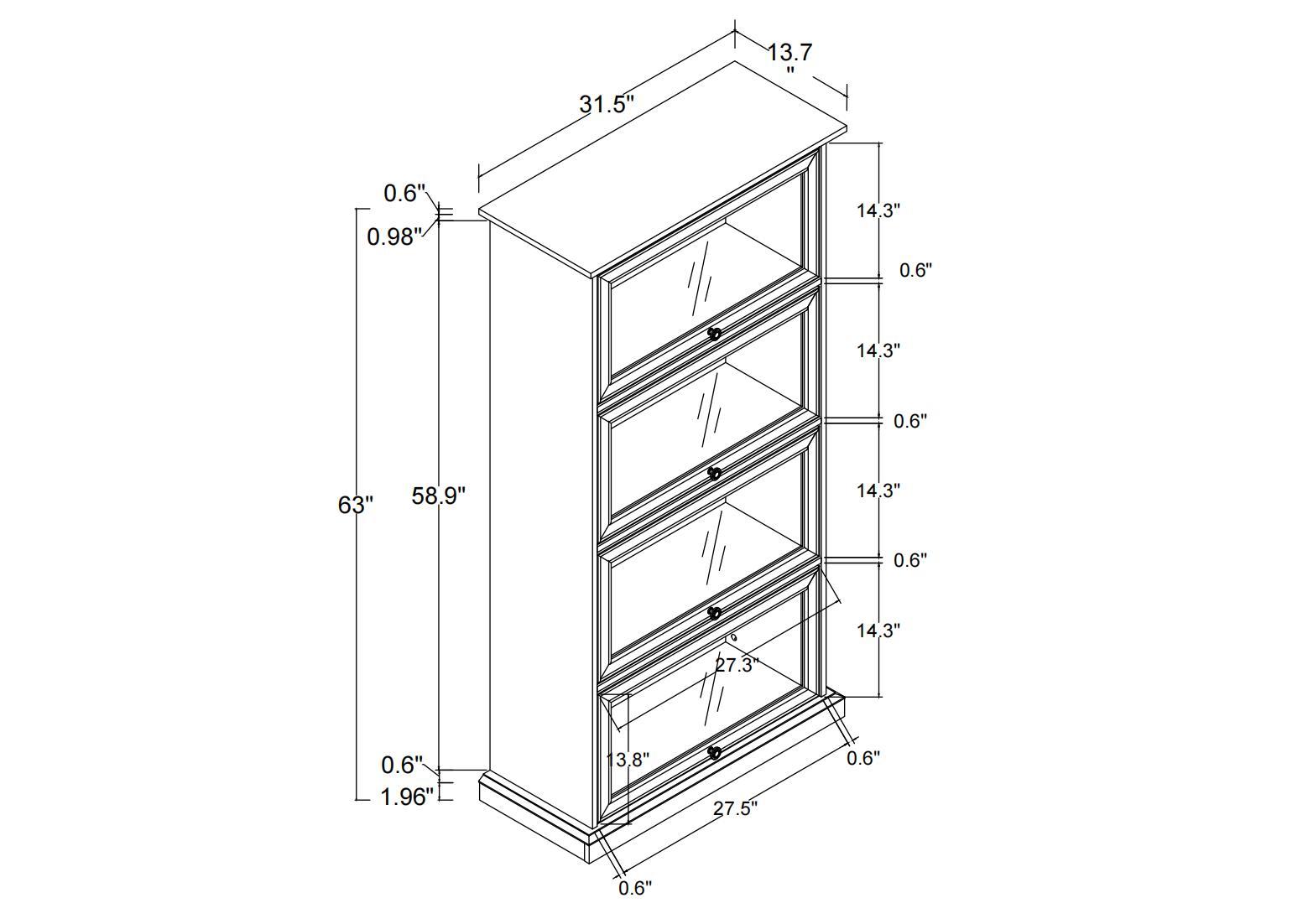 Glass display cabinet 4 Tier Glass Display Cabinet Storage Curio Cabinet with Flip up Glass Doors, Collectors Showcase Toy Figure Organizers Rack, Bookcase for Living Room White
