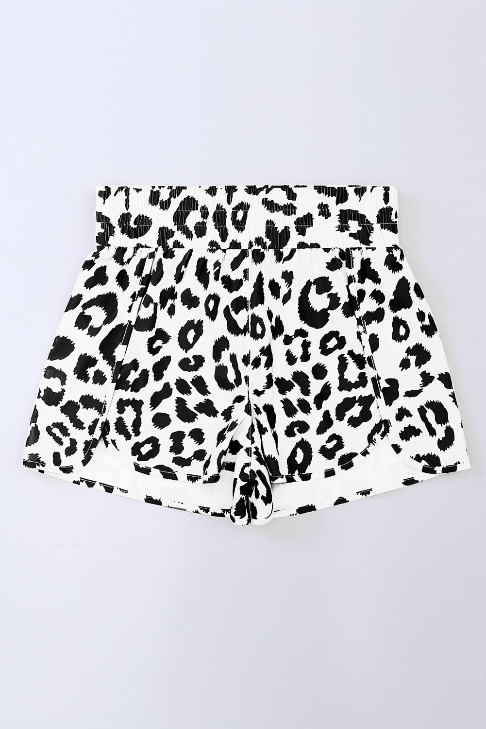 Leopard & Checker High Waist Athletic Shorts