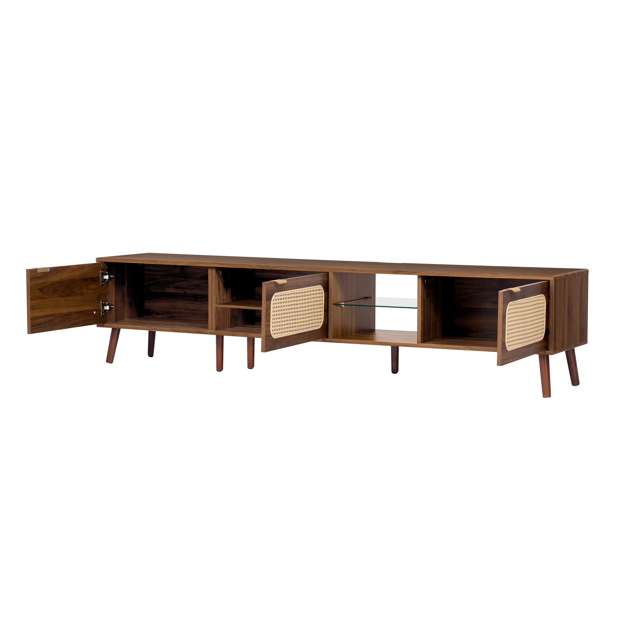 78' TV Stand for 75/80/85 inch TV, Console with Ample Storage for Living Room, Bedroom, Entertainment Center with Open Shelf