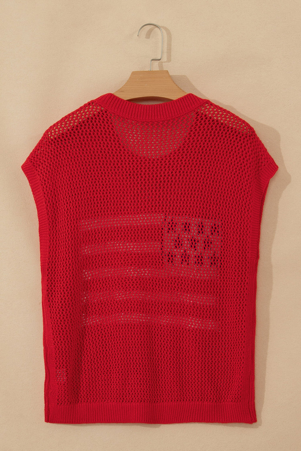 USA Flag Crochet Short Sleeve Sweater Top