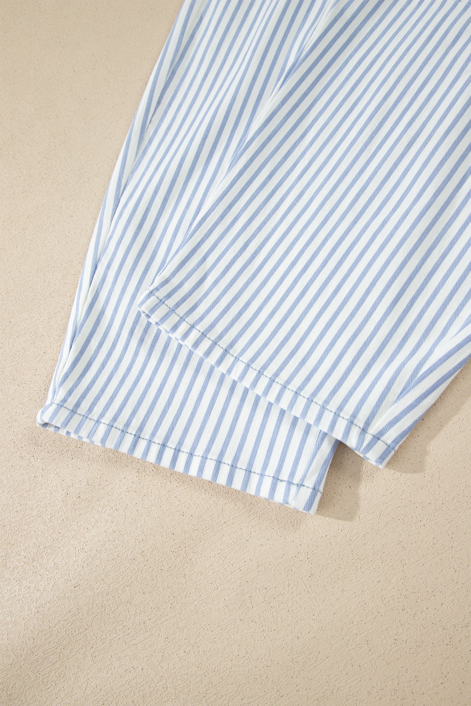 Stripe Denim High Waist Barrel Leg Jeans