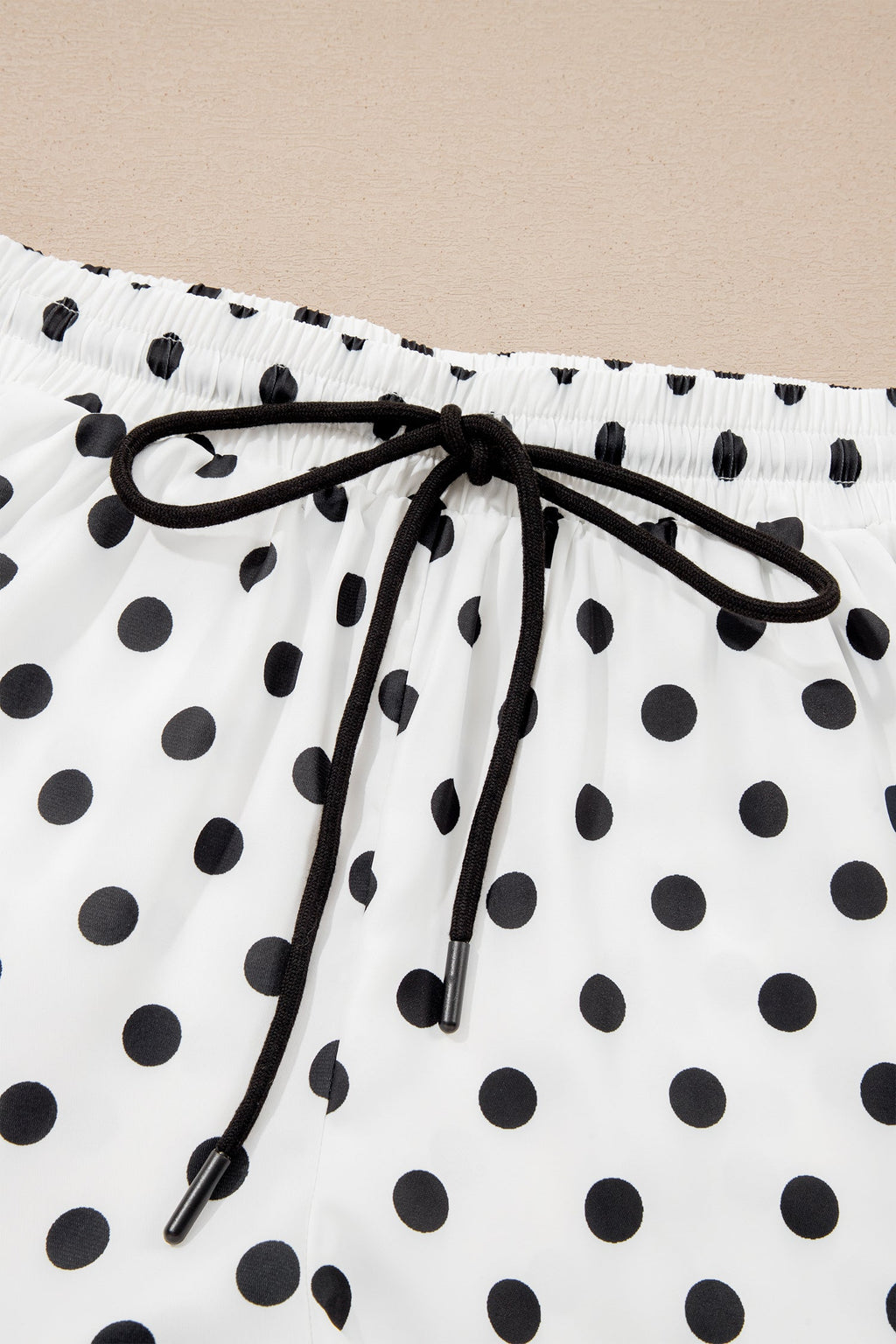 Polka Dot & Leopard Contrast Ruffle Trim Shorts