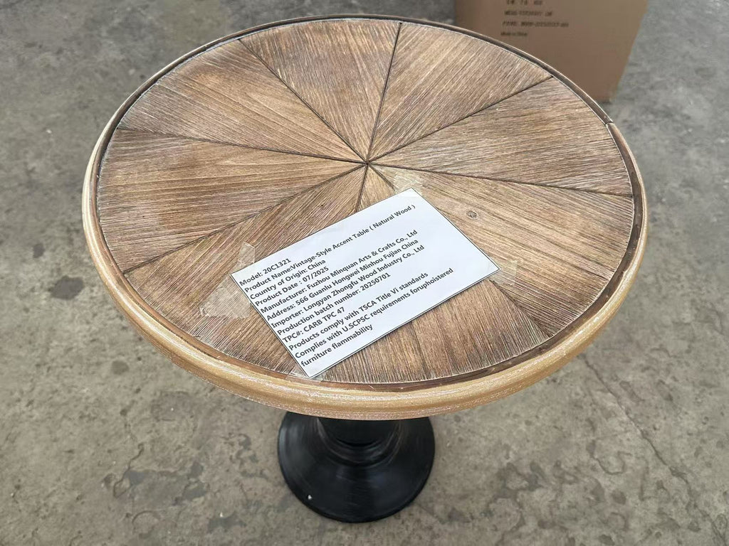 Wooden End Tables Retro Side Table French Country Accent Coffee Side Table Modern Small Round Tea Table Pedestal Side End Table for Living Room Household Restaurant Homestay
