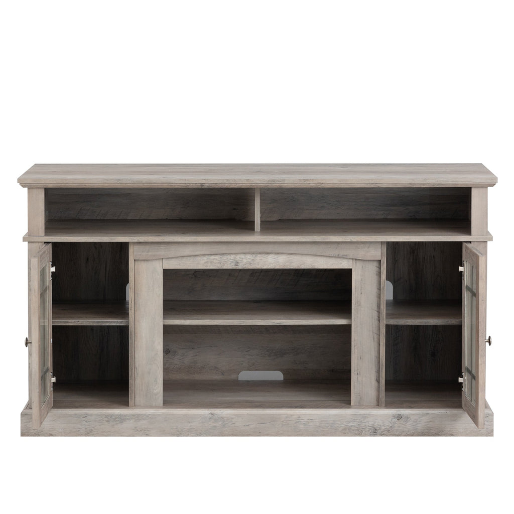 TVstand,media console,storage cabinet,entertainment center,with electronicfireplace,Install theLEDBluetooth band,using the latest infrared heating technology,electronic flame beautiful,safe color:Gray