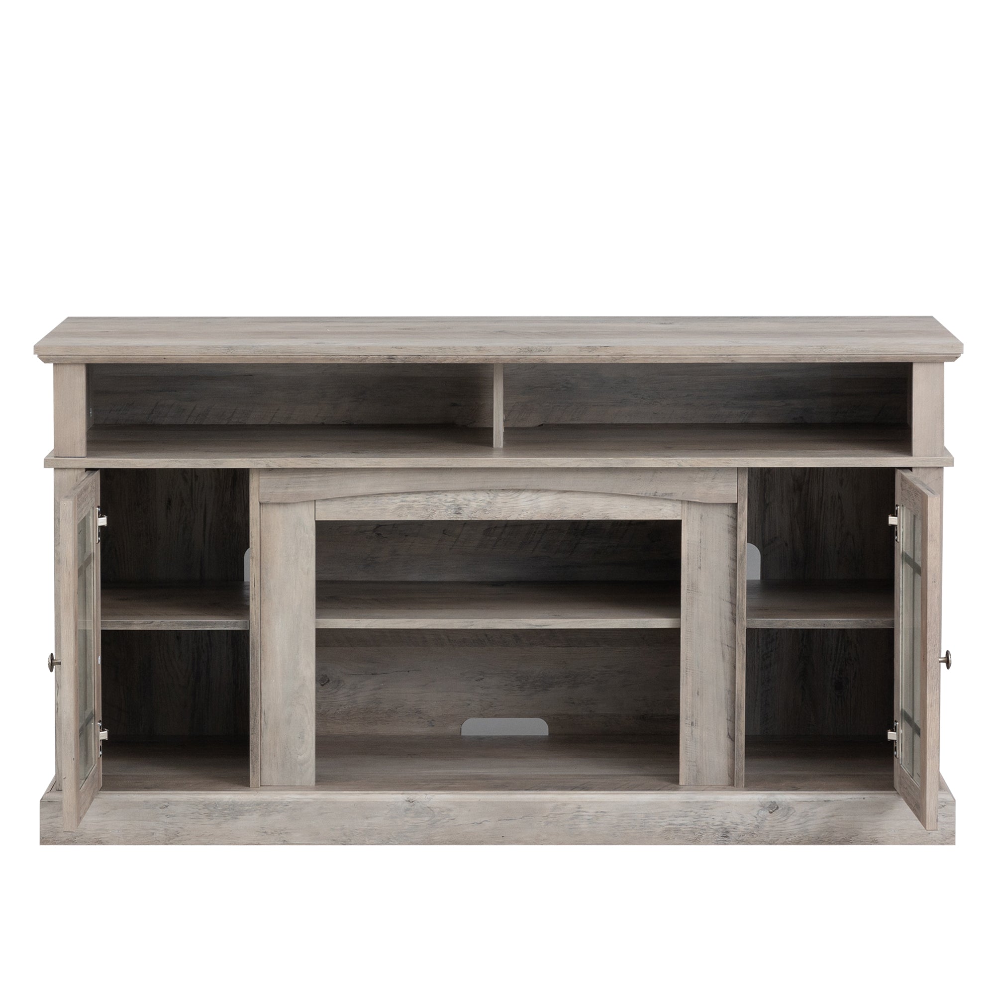 TVstand,media console,storage cabinet,entertainment center,with electronicfireplace,Install theLEDBluetooth band,using the latest infrared heating technology,electronic flame beautiful,safe color:Gray