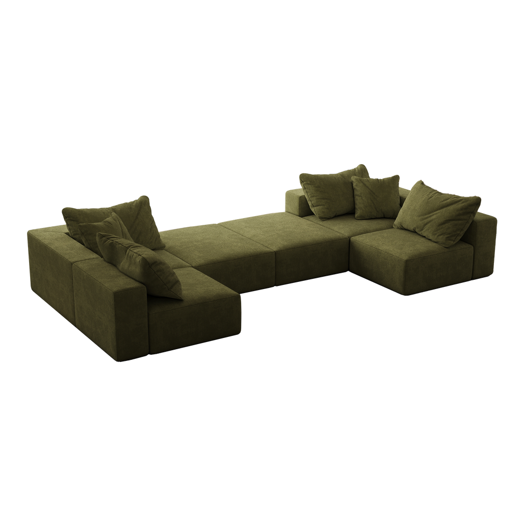 Oversized sponge cloud sofa,Modern Upholstered Sectional Sofa Couch Set,Modular 162' L Shaped Sectional Living Room Sofa Set With 6 Pillows,Free Combination Sofa Couch for Living Room,BedroomWF055