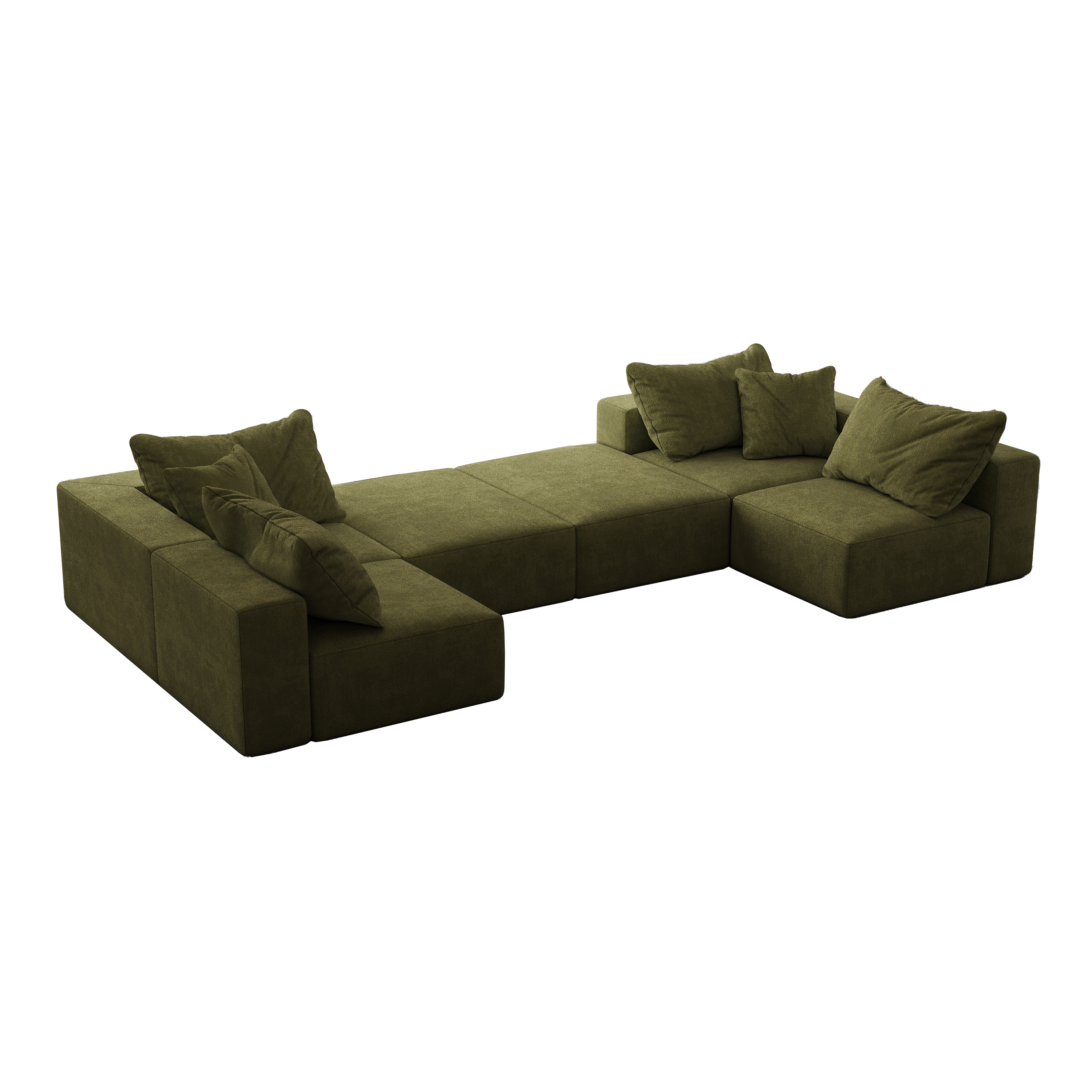 Oversized sponge cloud sofa,Modern Upholstered Sectional Sofa Couch Set,Modular 162' L Shaped Sectional Living Room Sofa Set With 6 Pillows,Free Combination Sofa Couch for Living Room,BedroomWF055