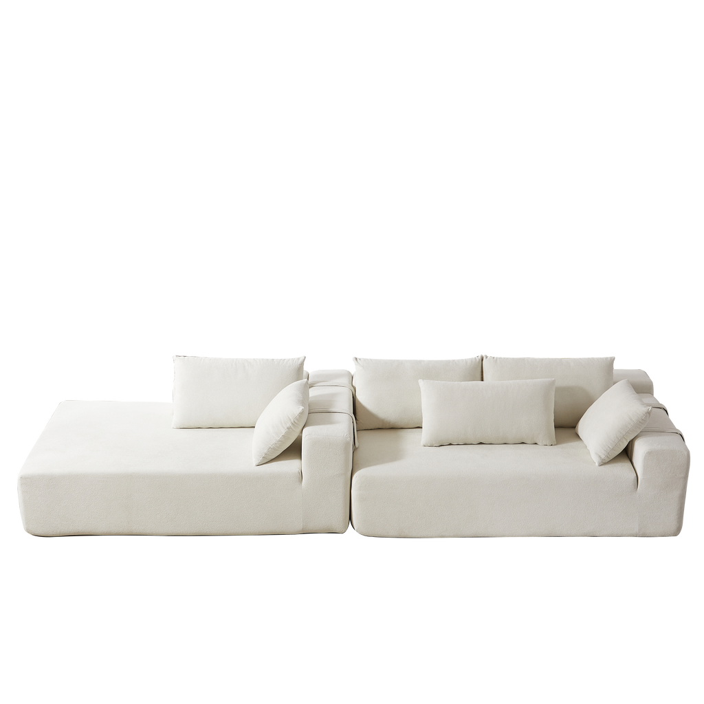 Modern Chenille Upholstered Sectional Sofa Couch Set,Modular 108' L Shaped Sectional Living Room Sofa Set With 6 Pillows,Free Combination Sofa Couch for Living Room,Bedroom