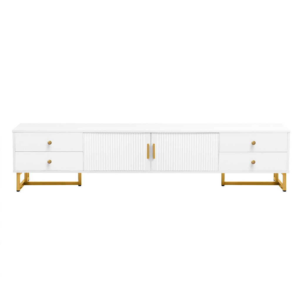 U-Can TV Stand for 65+ Inch TV, Entertainment Center TV Media Console Table, Modern TV Stand with Storage, TV Console Cabinet Furniture for Living Room