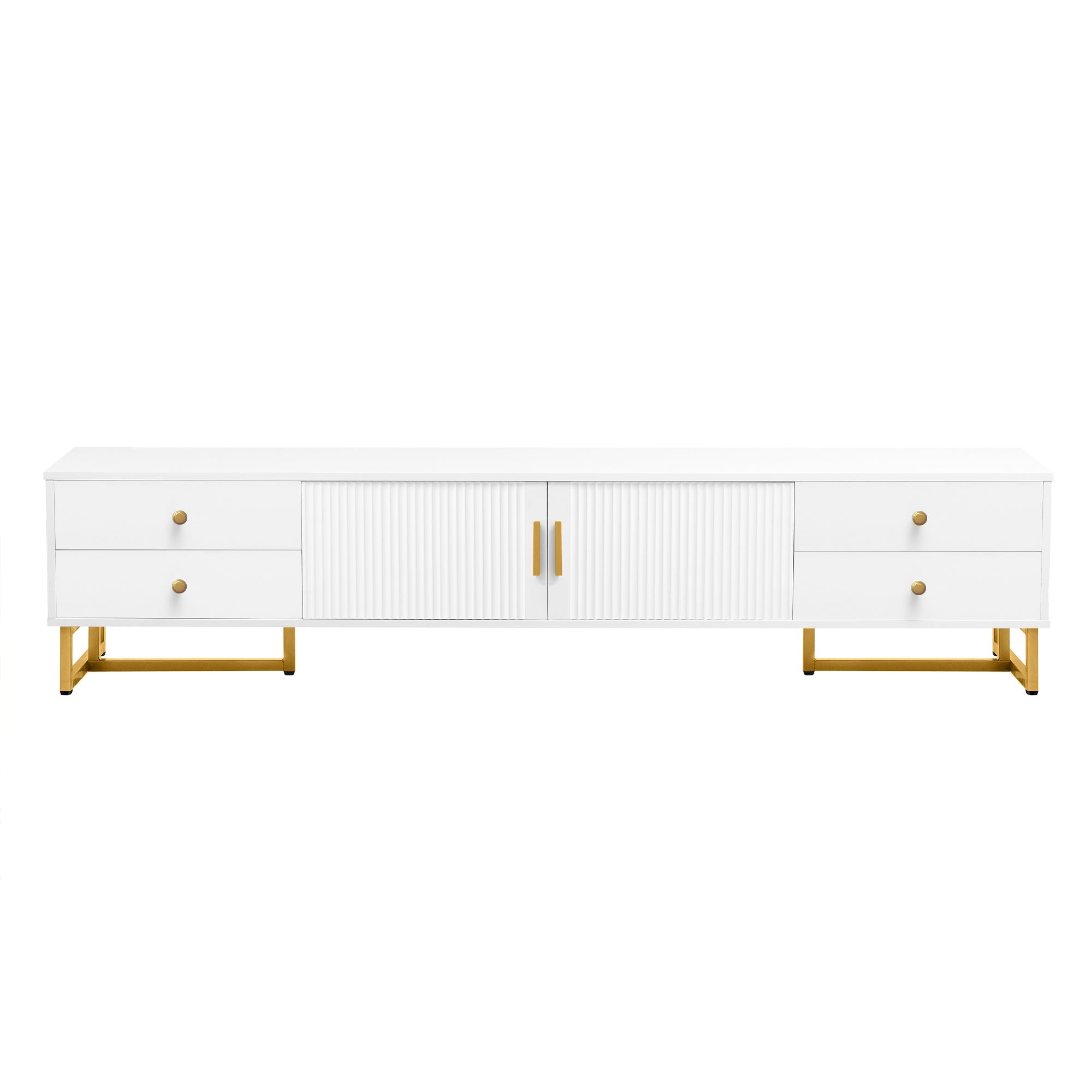 U-Can TV Stand for 65+ Inch TV, Entertainment Center TV Media Console Table, Modern TV Stand with Storage, TV Console Cabinet Furniture for Living Room