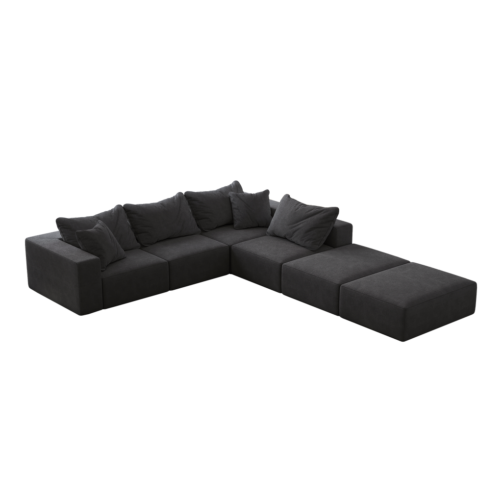 Oversized sponge cloud sofa,Modern Upholstered Sectional Sofa Couch Set,Modular 162' L Shaped Sectional Living Room Sofa Set With 6 Pillows,Free Combination Sofa Couch for Living Room,Bedroom