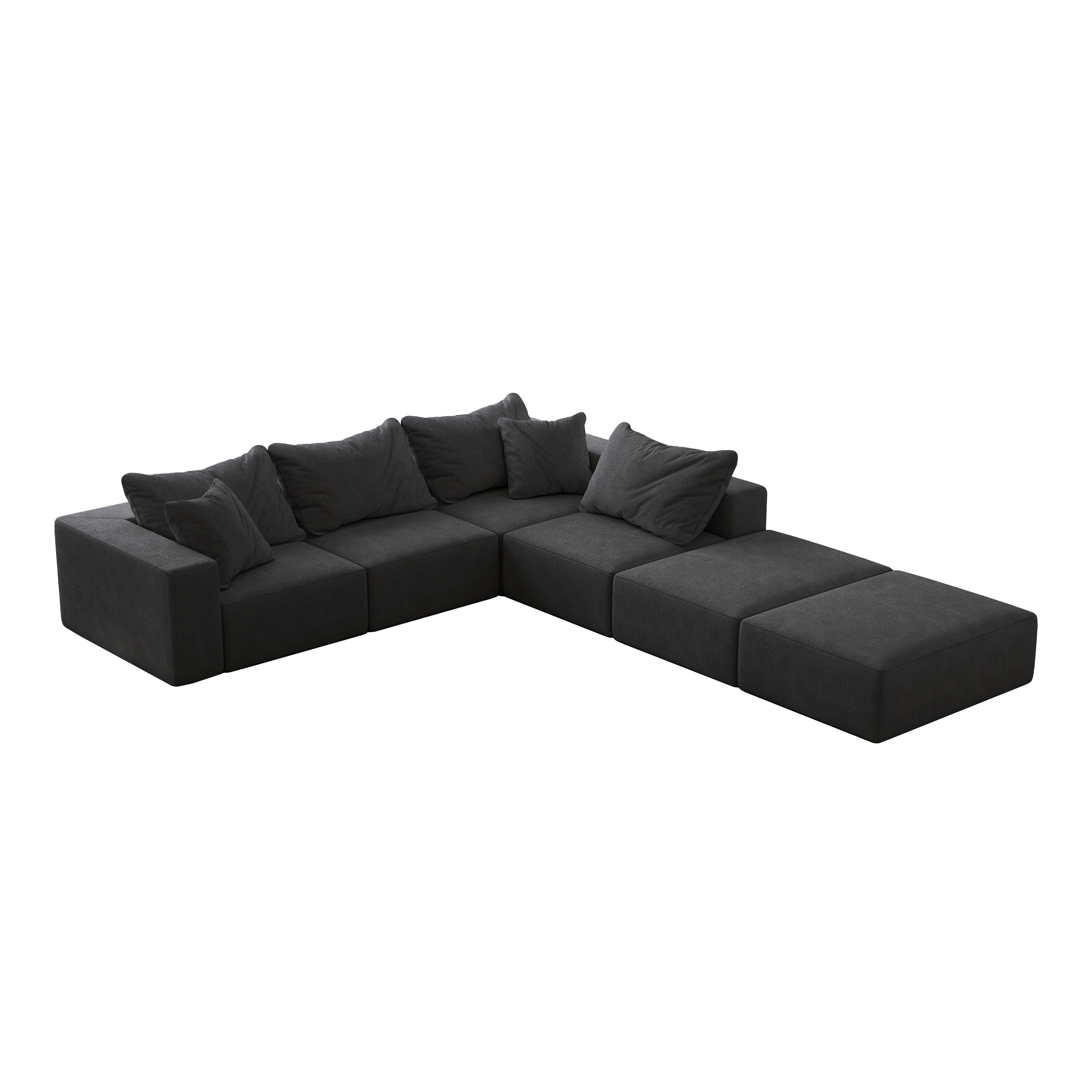 Oversized sponge cloud sofa,Modern Upholstered Sectional Sofa Couch Set,Modular 162' L Shaped Sectional Living Room Sofa Set With 6 Pillows,Free Combination Sofa Couch for Living Room,Bedroom