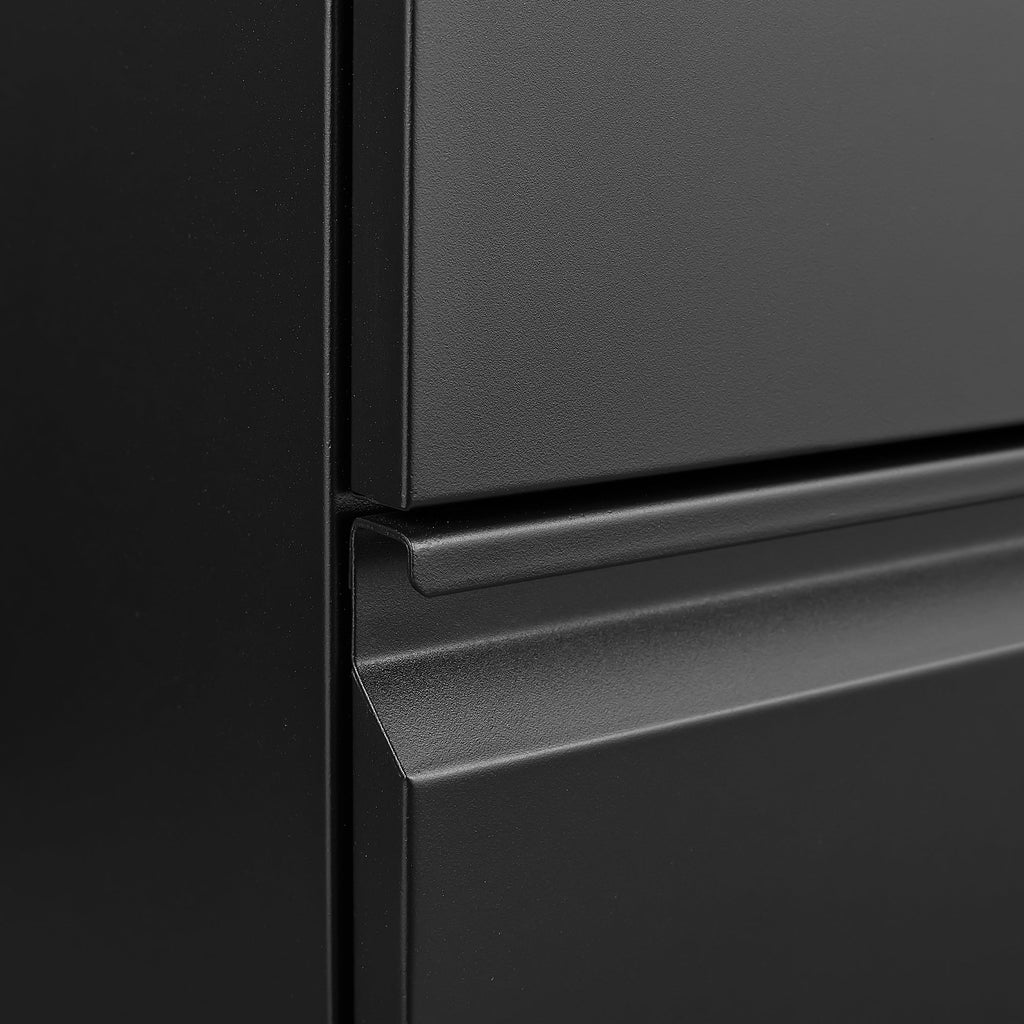 Metal Black 2 Drawer File Cabinet with Lock, Mobile Filing Cabinet for Home Office, Fits Letter/Legal/A4