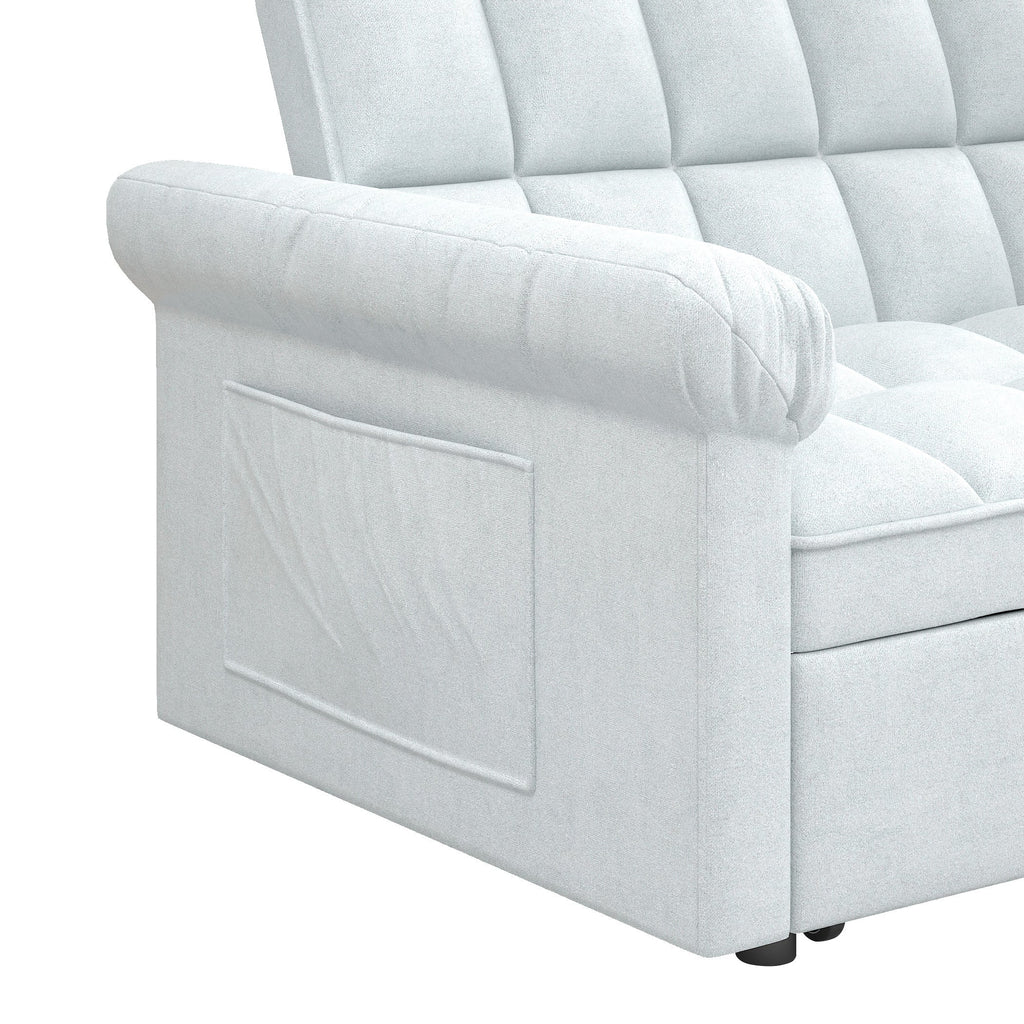 Loveseats Sofa Bed with Pull-out Bed,Adjsutable Back-Light grey