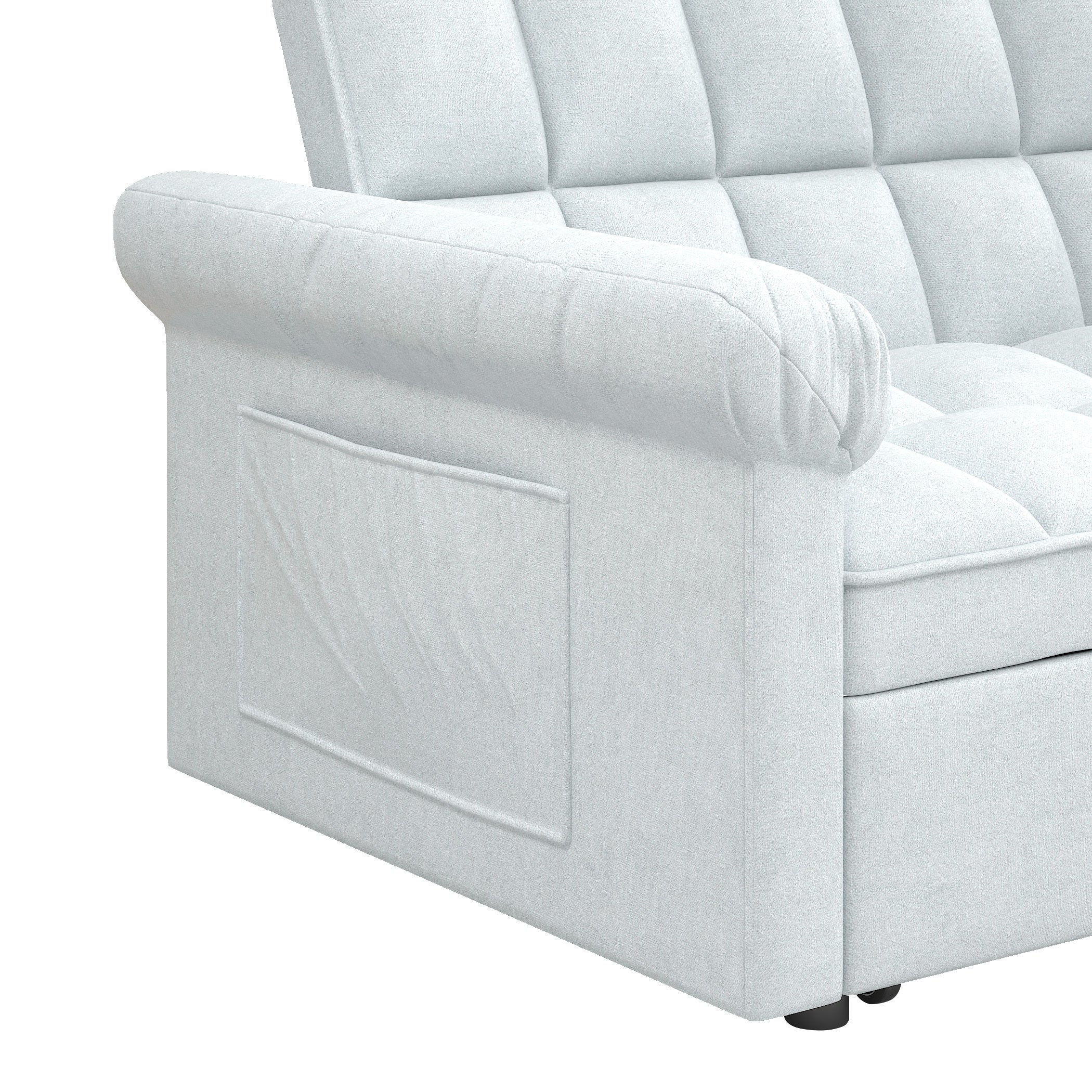 Loveseats Sofa Bed with Pull-out Bed,Adjsutable Back-Light grey