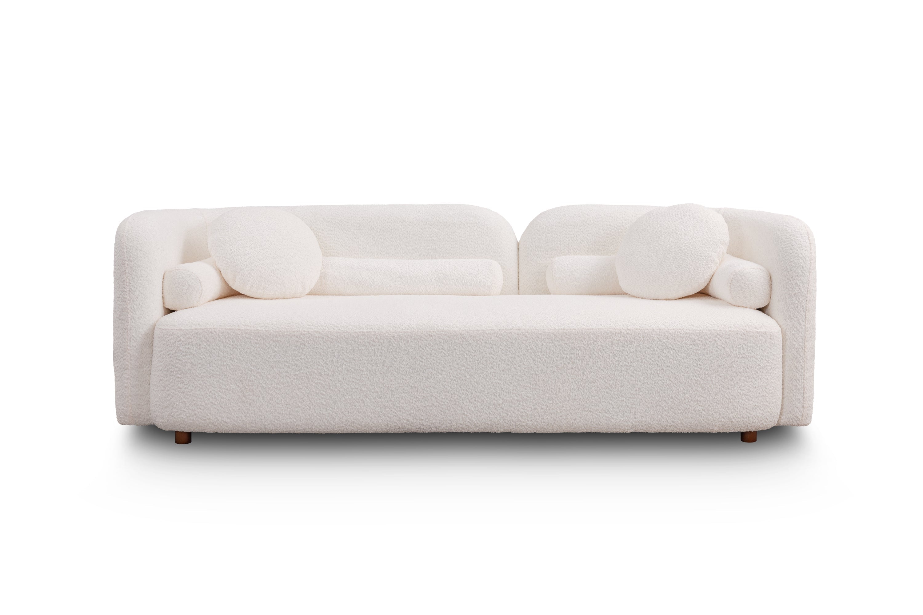 1+2 Luxury Modern Sofa Couch for Living Room, White Boucle Upholstered Cloud Couch for Apartment Home Office, 3 Seater
