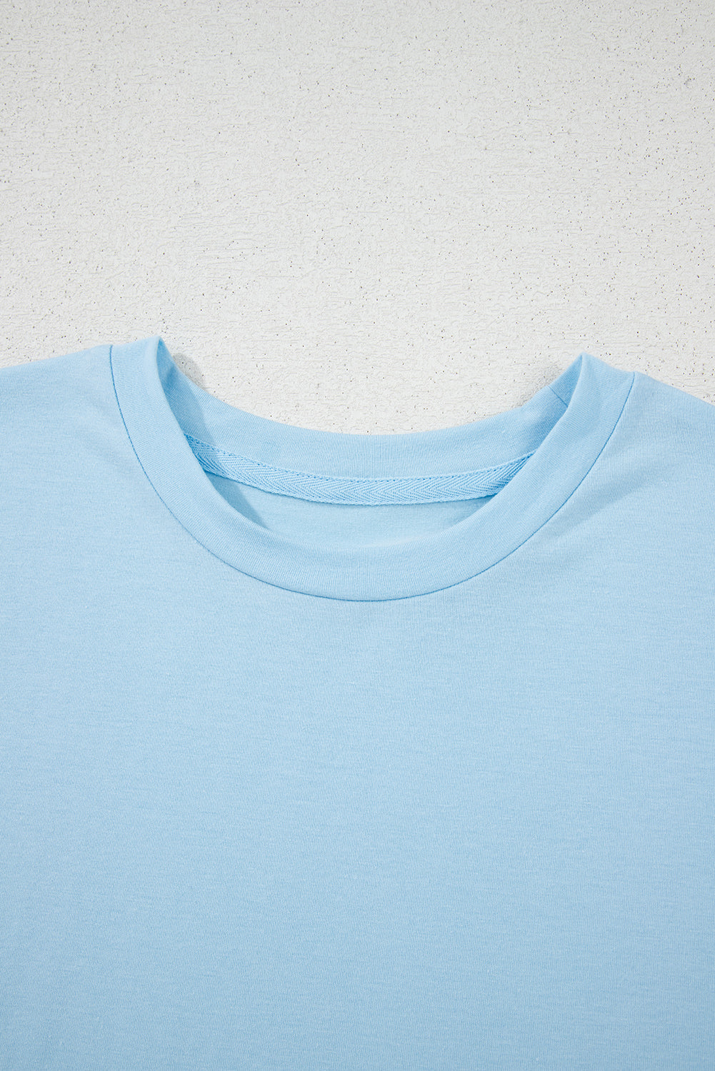 Solid Short Sleeve Crew Neck Tee