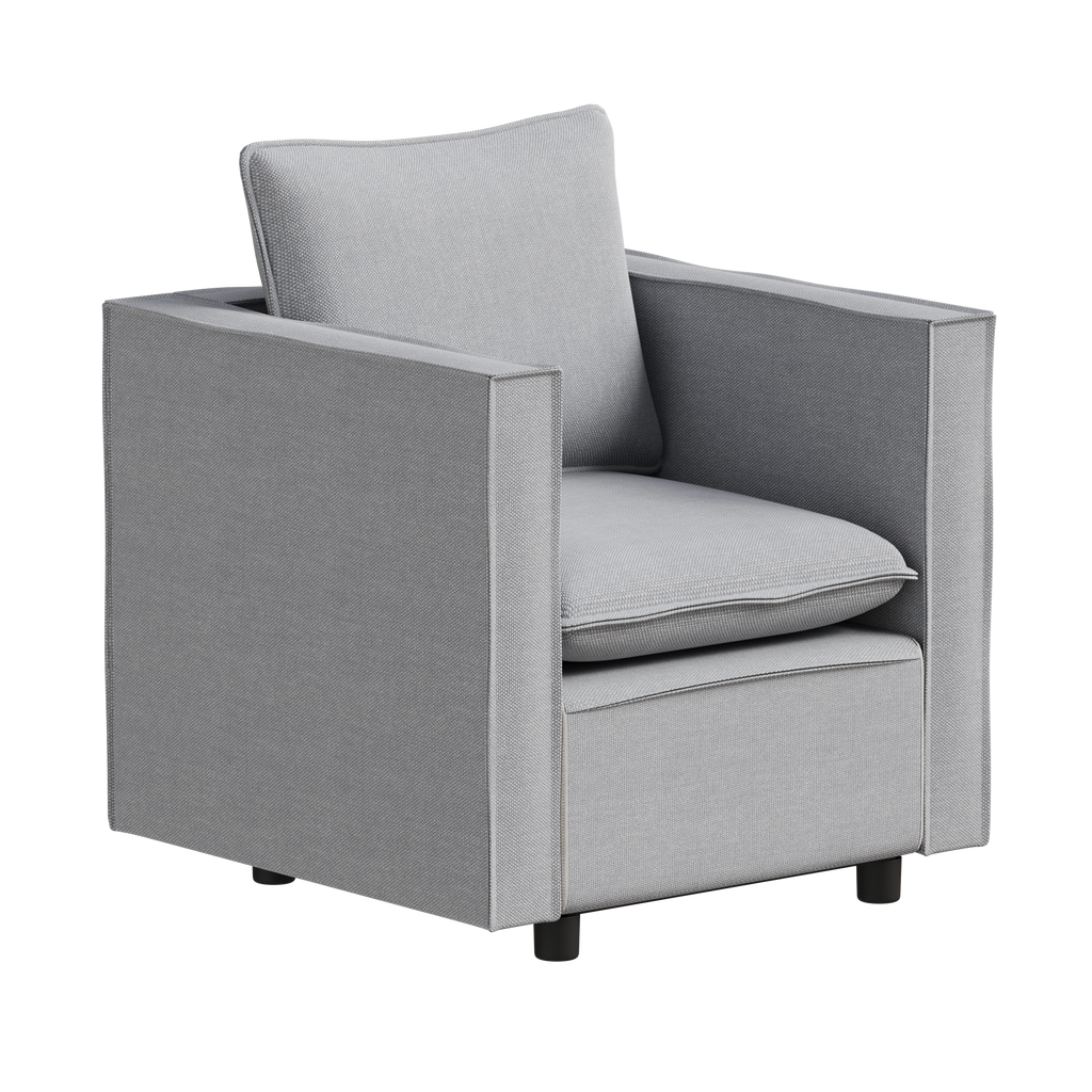 Decorative chair, comfortable gray single sofa chair, soft breathable seat cushion, soft cushion armchair, modern comfortable sofa chair in bedroom/corner/reading room