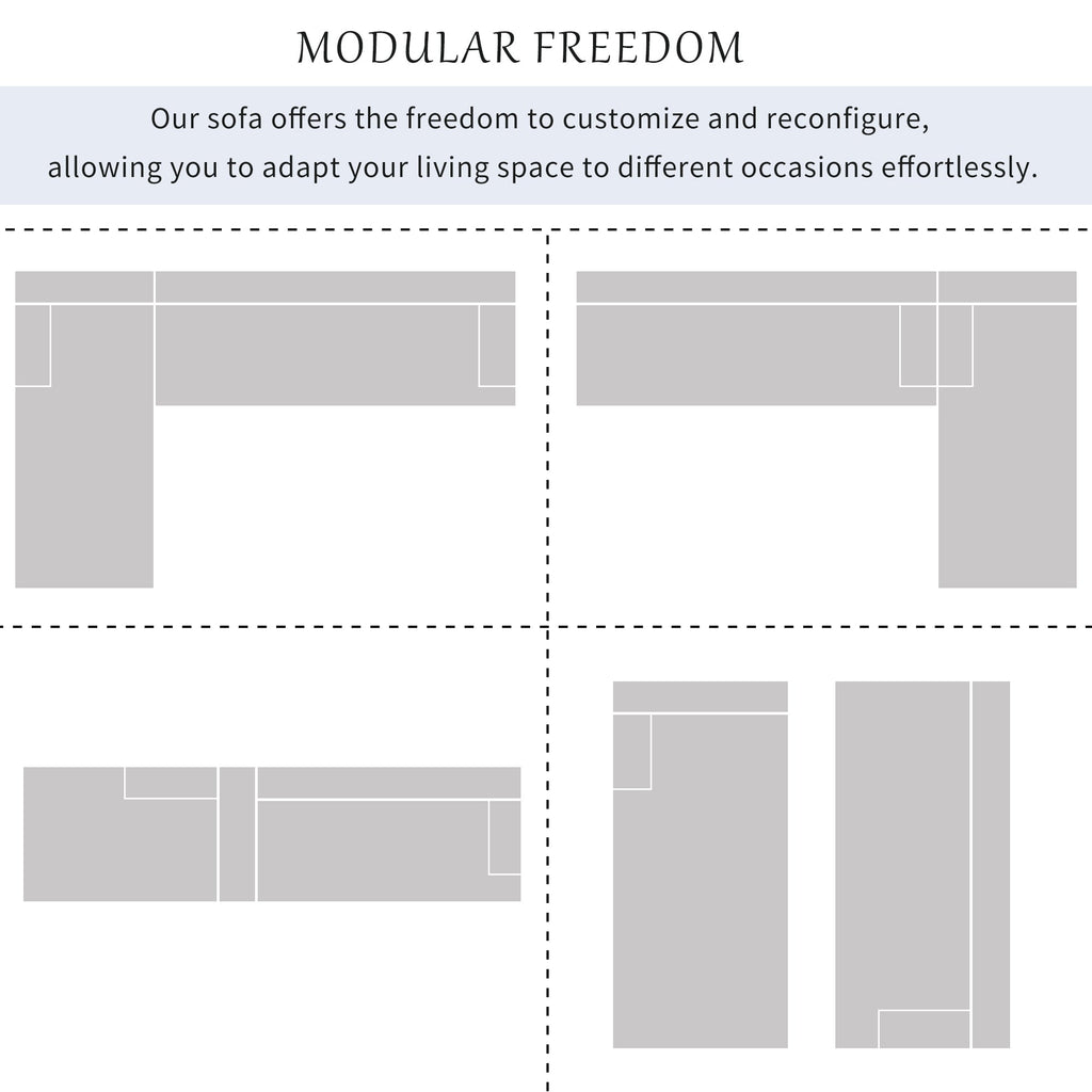 U_Style Modern Large L-Shape Modular Sectional Sofa for Living Room, Bedroom, Salon, 2 Piece Free Combination, Simplified Style(old sku:WY000356AAC)