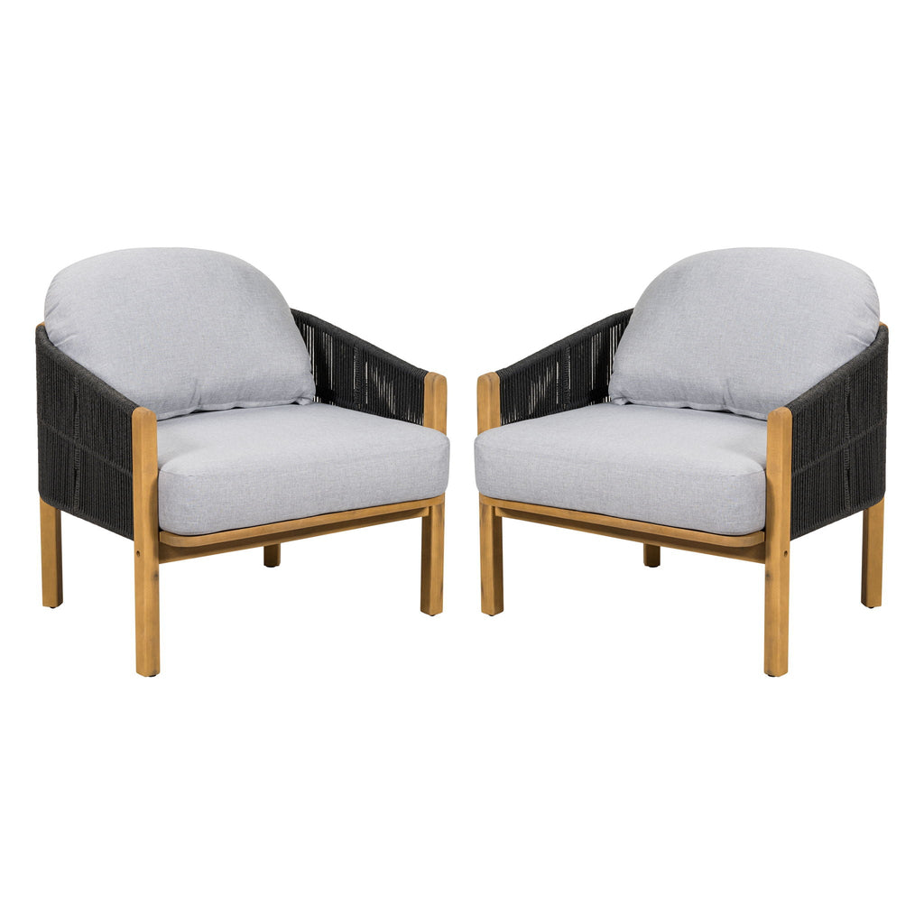 Grotta - Outdoor Wood Club Chair (Set of 2)