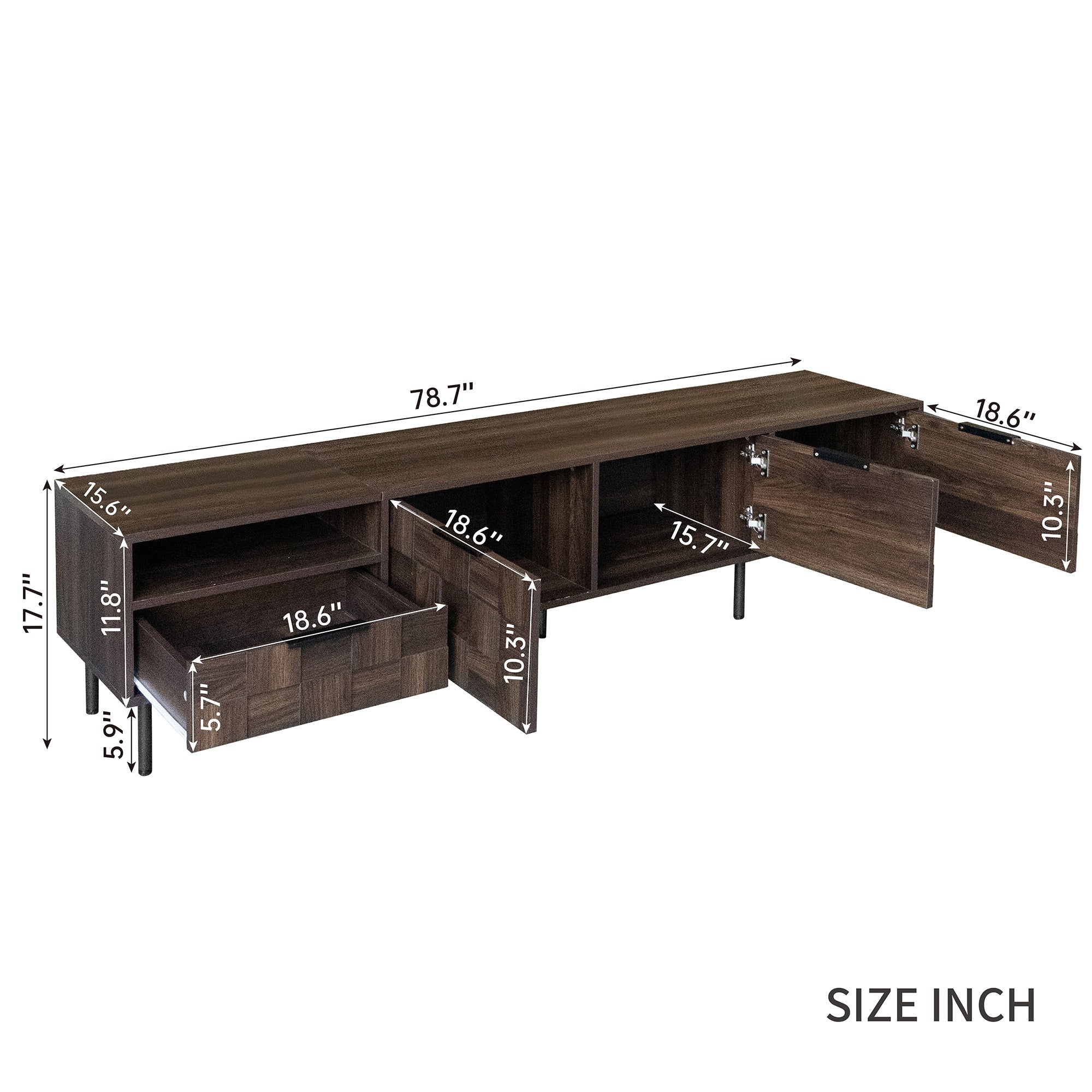 78 ' Mid Century Modern TV Stand for 65+ Inch TVs, TV Console with Storage Cabinets for Living Room, Entertainment Center Storage