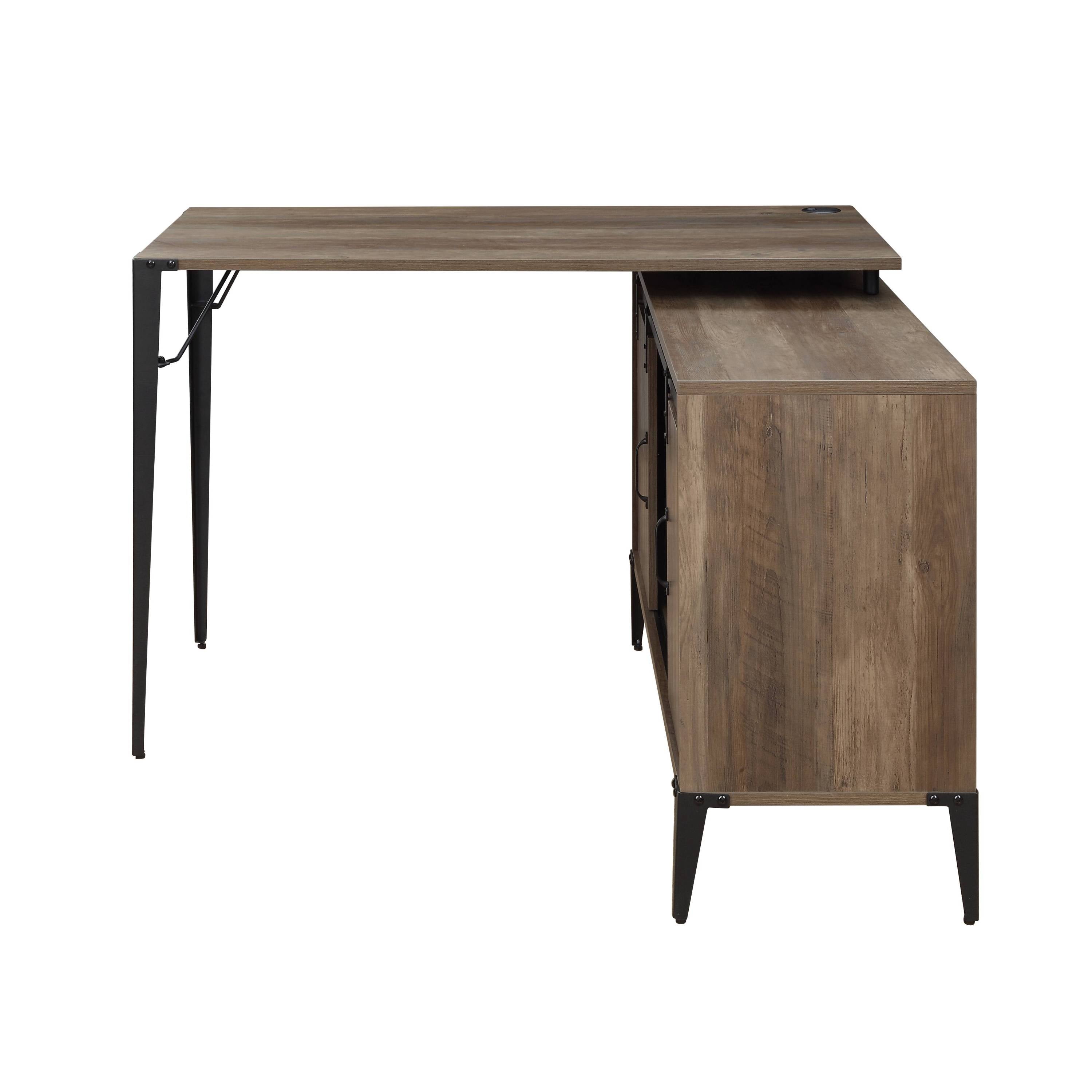 Zakwani 48' Gray Oak & Black Finish Writing Desk