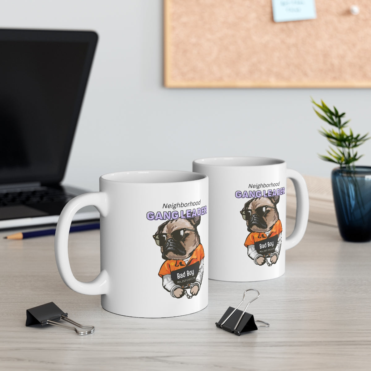 Pug The Neighborhood Gang Leader Mug