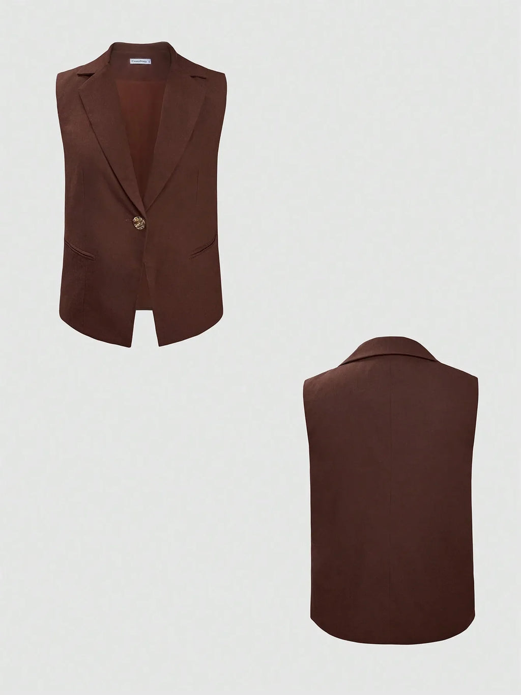Sleeveless Blazer and Wide Leg Pants Set