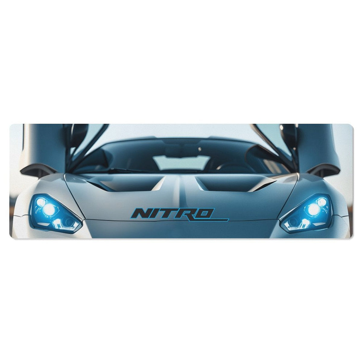 Nitro Sports Car Gaming Mousepad with Rounded Corners - 17.72" x 47.24"