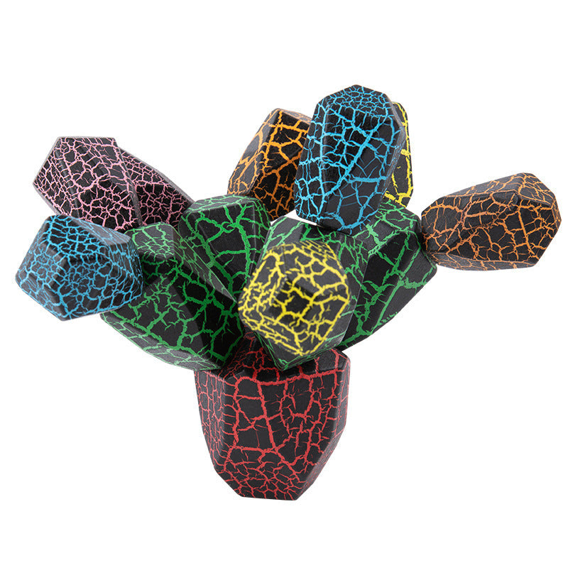 Wooden Rainbow Cactus Stacker – Montessori Building Blocks Educational Toy for Kids