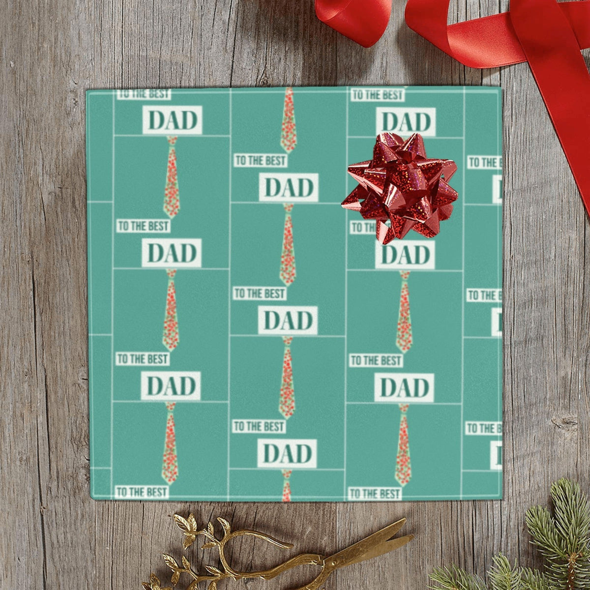 Best Dad Ever Polka Dots Gift Wrapping Paper - 58"x 23" (Made in USA)