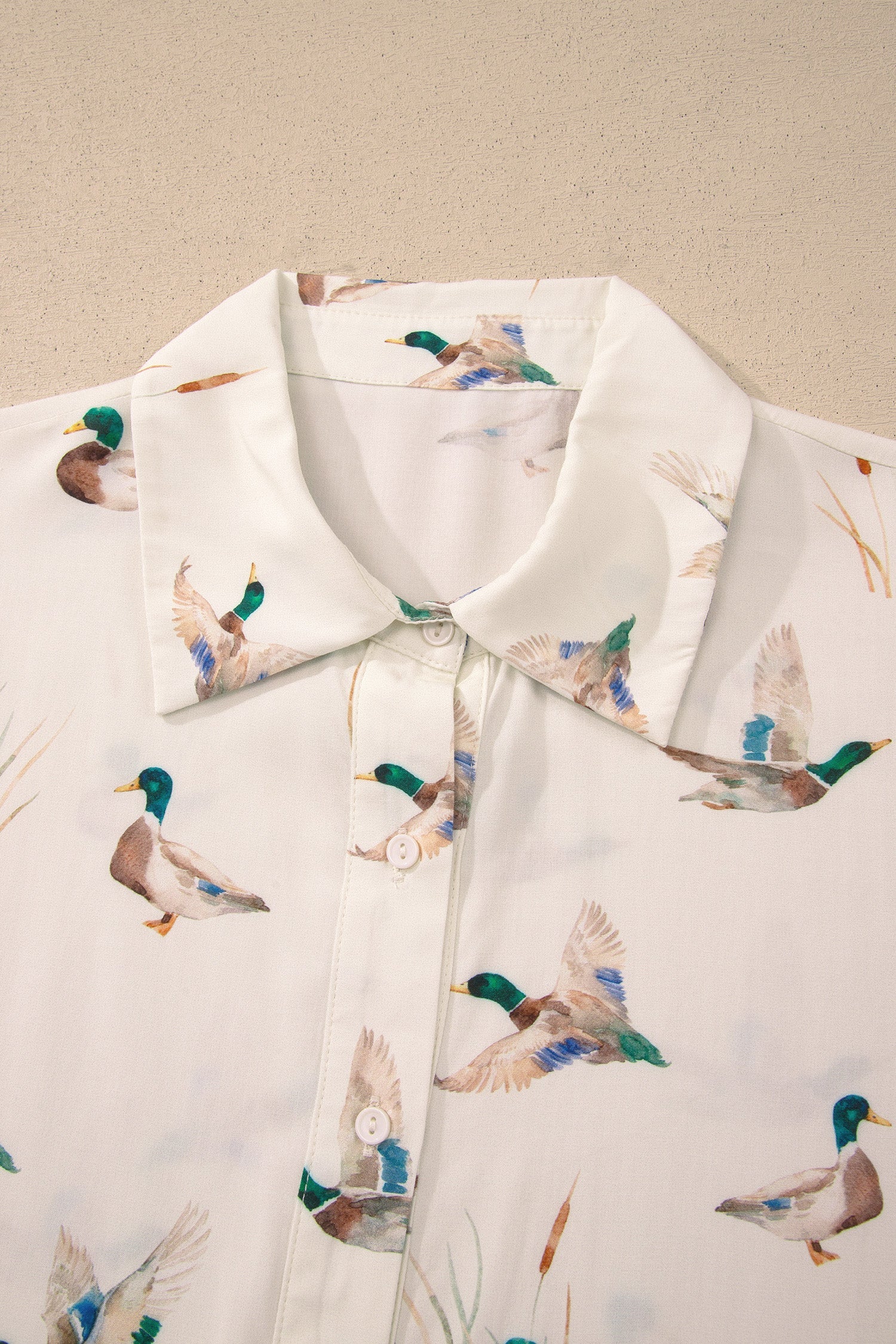 Mallard Ruffle Buttoned Shirt & Shorts Pajama Set