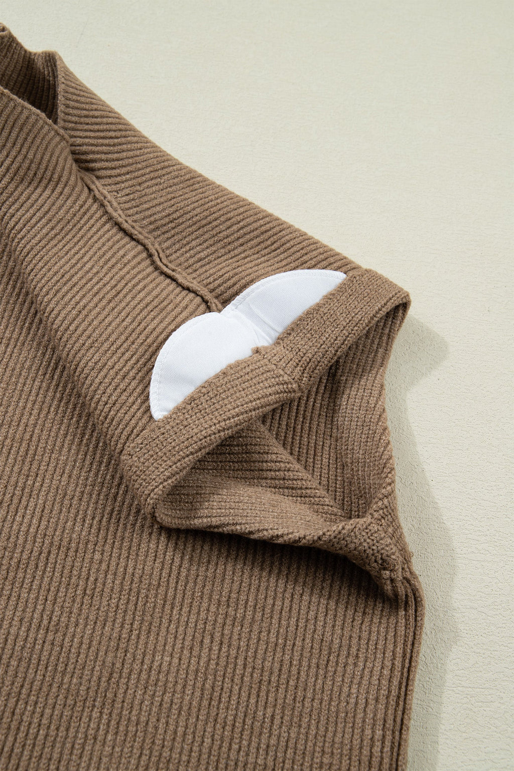 Solid Ribbed Knit Mock Neck Sleeveless Sweater