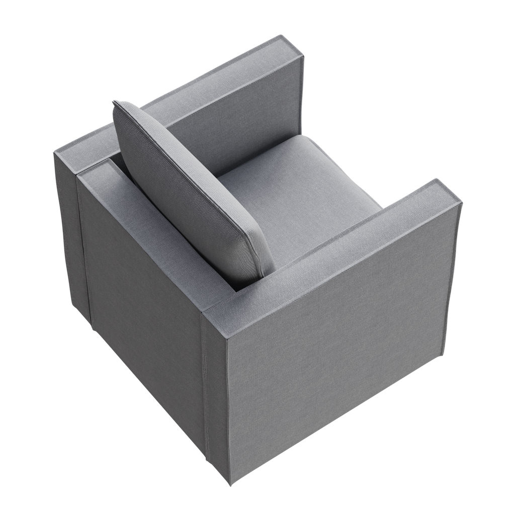 Decorative chair, comfortable gray single sofa chair, soft breathable seat cushion, soft cushion armchair, modern comfortable sofa chair in bedroom/corner/reading room
