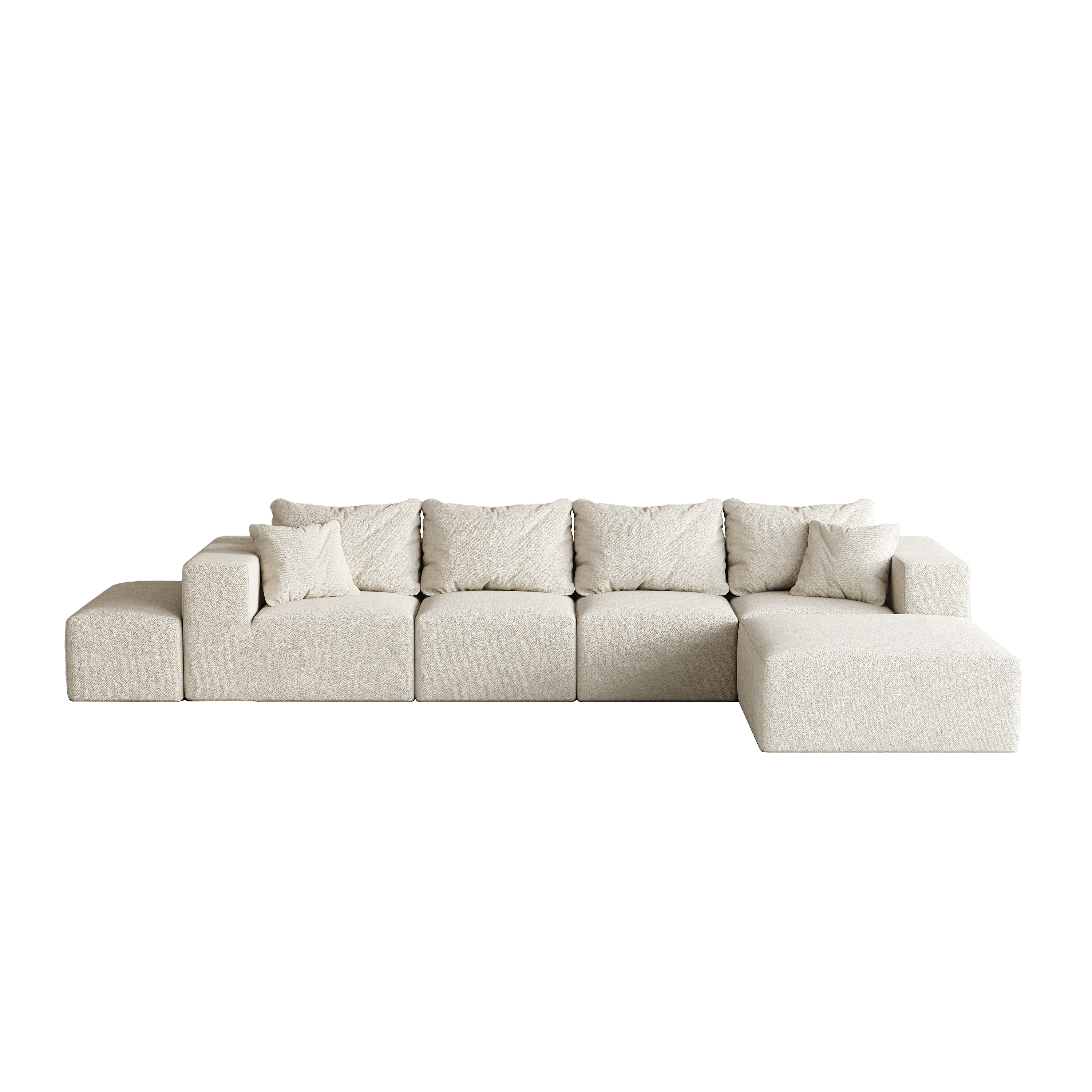 Modern Upholstered Sectional Boneless Couch Set,Modular 132' L Shaped Sectional Living Room Sofa Set With 6 Pillows,Free Combination Sofa Couch for Living Room,Bedroom