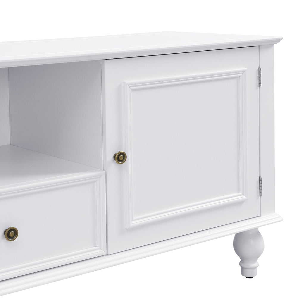 U-Can 70.9'' Modern TV Stand for TVs up to 80 Inches, Entertainment Center with Open Compartment, TV Storage Cabinet with 2 Drawers, 2 Cabinets and 5 Solid Legs for Living room