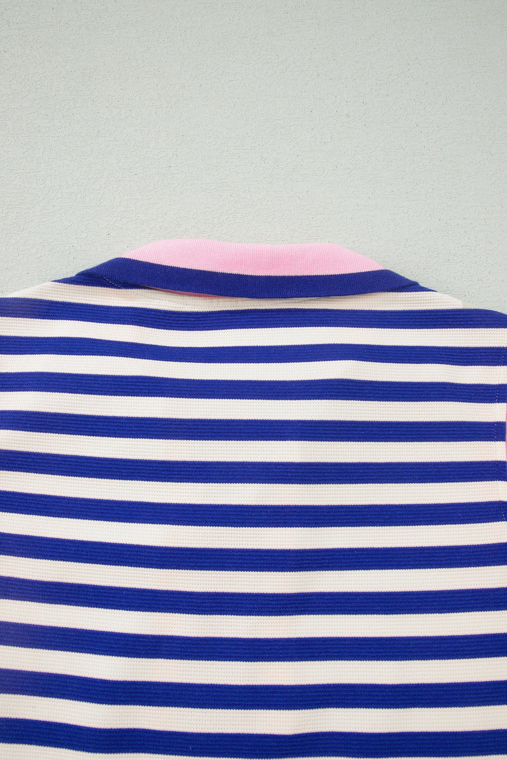Stripe Textured Zip Collar Top & Skort Set