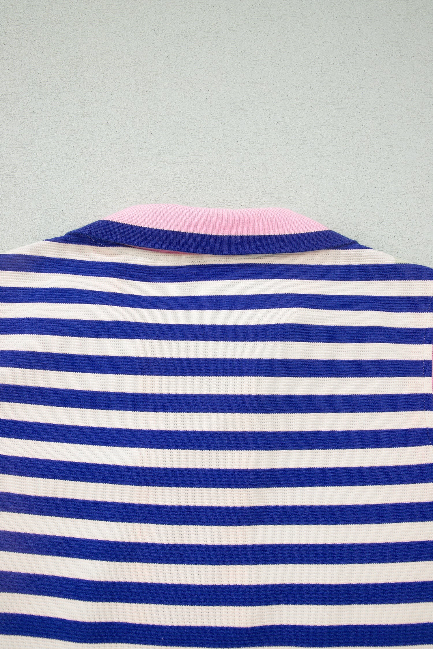 Stripe Textured Zip Collar Top & Skort Set