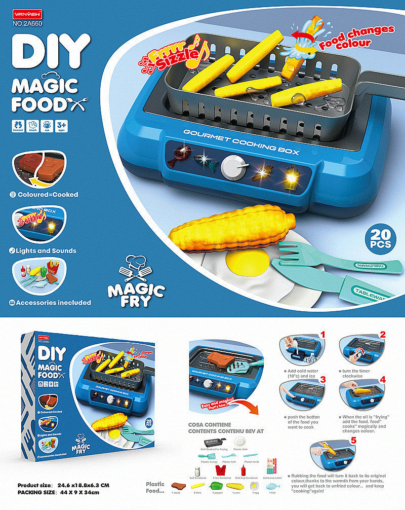 Color-Changing Play Kitchen Toy Set – Interactive Cooking Pretend Play for Kids