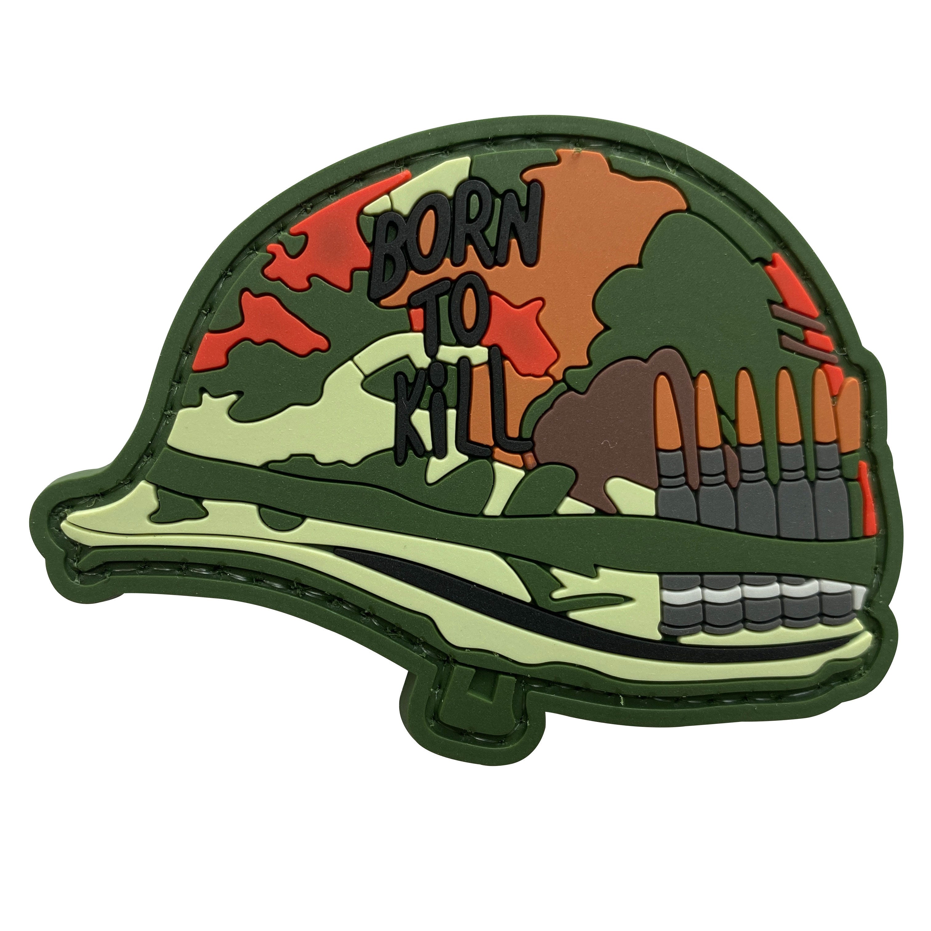 Born to Kill Helmet PVC Patch Camo
